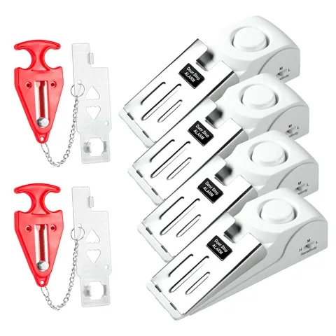 Door Stop Security Alarm Wedge Stopper Portable Home Travel 120dB Anti‑Theft Kit
