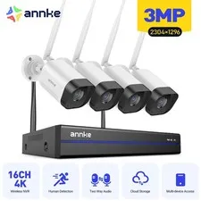 ANNKE 16CH 4K NVR Wireless 3MP Security IP Camera System Two Way Audio Recording