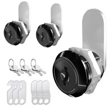 3 Pack Cabinet Locks with Keys, 5/8" Cam Lock Keyed Alike, RV Cabinet Lock fo...