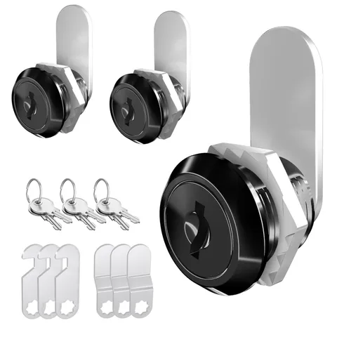 3 Pack Cabinet Locks with Keys, 5/8" Cam Lock Keyed Alike, RV Cabinet Lock fo...