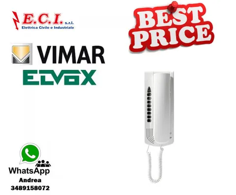Vimar Elvox - R209 - Interphone Petrarca Mural Blanc Ex Code 0902/000.05