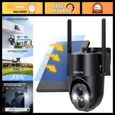 Wireless Solar Security Camera, 2K HD 360° View, WiFi Outdoor Surveillance 3MP