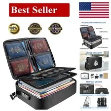 Fireproof Document Box with Lock, Portable Fireproof Document Bag Waterproof ...