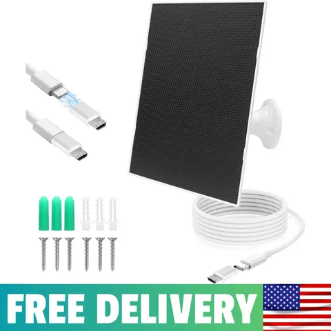 4W Solar Panel For Security Camera,Type C&Micro Solar Panel Charger For Recharge