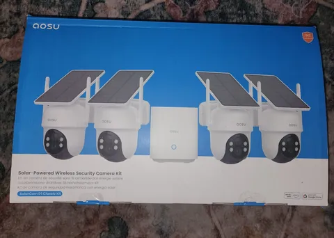 AOSU Solar Power Wireless Security Camera Kit C9C3CA11 Video Doorbell &wifi Base
