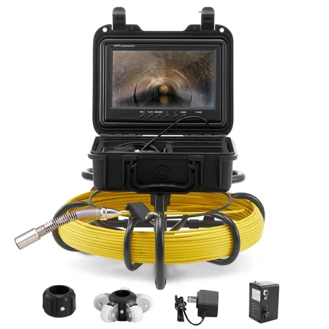 9in Screen Sewer Camera 230ft Long Cable IP68 Waterproof