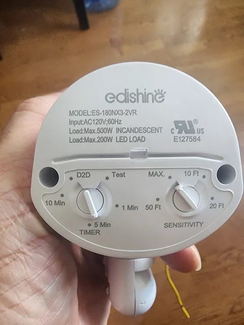 Edishine Motion Sensor Light Switch Adjustable Timer 120V White