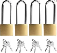 4 Pcs Padlock with Keys, Size: 3.4 inch * 4