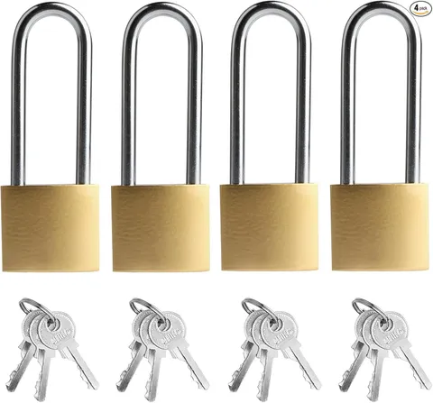 4 Pcs Padlock with Keys, Size: 3.4 inch * 4