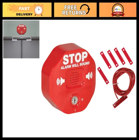 105 dB Exit Stopper Door Alarm for Double Doors - Multifunction with On/Off Swit