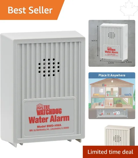 Portable 110 dB Water Detection Alarm with Easy Wall Mount and Detachable Sensor