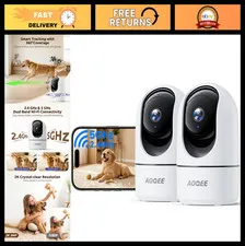 5G Indoor Home Security Cameras, Pet Monitor with Phone App, 2-Pack