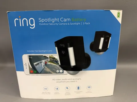 Ring Spotlight Cam Battery Outdoor Security Camera - Black Pack of 2