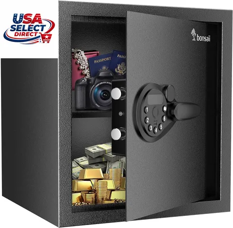 Security Safe Box 1.2 Cubic Feet Digital Keypad Lock Removable Shelf