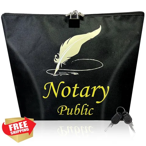 Ldmfcpa Notary Bag with Lock 13x10'' Waterproof Black
