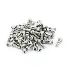 50Pcs M3 x 10mm Stainless Steel Hex Socket Round Head Machine Screws Bolts