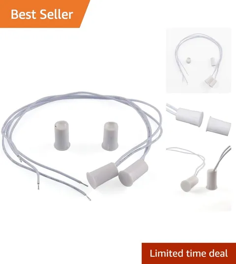 2 Pcs Recessed Door Window Magnetic Switch Wired Home Security Alarm Contact ...