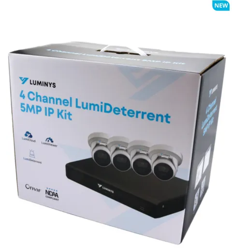 Luminys K54-4L1A2 4-Ch 5MP NVR 2TB HDD & 4x 5MP LumiLuxLite Turret Cameras NDAA
