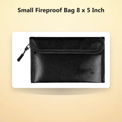 Small Fireproof Bag 8 x 5 Inch Fireproof Money Pouch Document Bag Waterproof ...