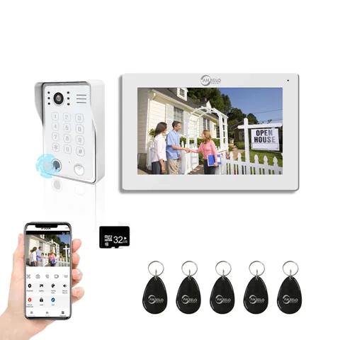 7" 1080P Wired Video Door Phone Intercom System with Touch Monitor, Hands-Free