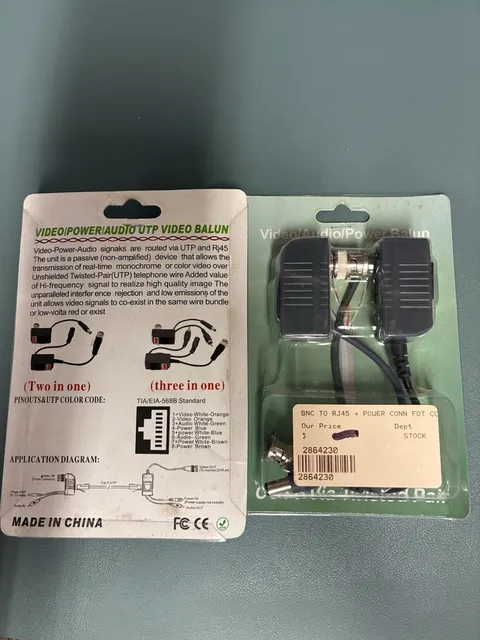 CCTV Via Twisted Pair Video/Audio/Power Balun model EV-BL910PA