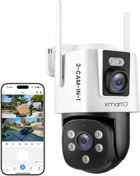 [Dual-Cam 180+° FOV] 6MP 2-In-1 Wifi 6 Home Security Camera with AI Tracking, Pa