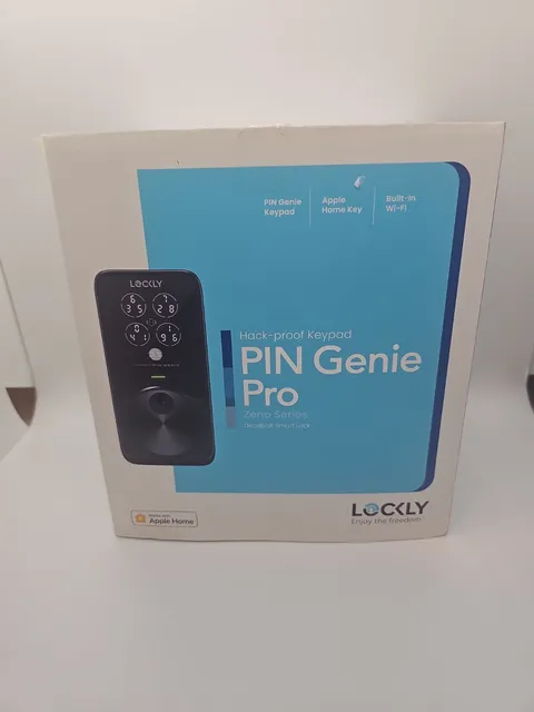 Lockly PIN Genie Pro Zeno Smart Deadbolt Wi-Fi, Apple Home Key – Black