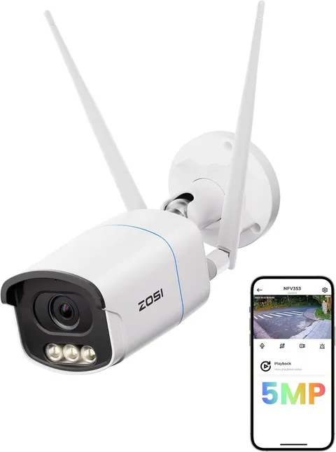 ZOSI C186 3K 5MP Aurora Lux WiFi Security Camera, Color Night, AI Detect, HDR