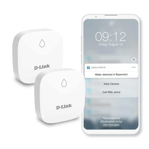 D-Link Add-On Remote Battery-Powered Water Leak Sensing Pod Long-Range