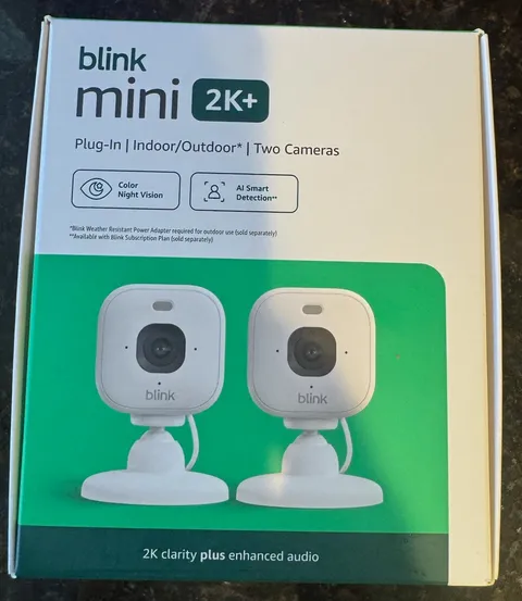 Blink Mini 2K+ 2-Cam 2160p Indoor/Outdoor Plug-In Wi-Fi Alexa Night Vision