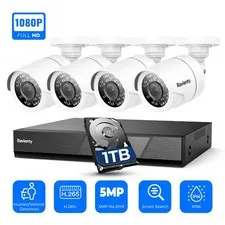 Ravienty 8CH DVR 1080P Video CCTV Home Security Camera System AI Detection 1TB