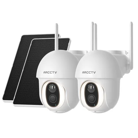 4G LTE Cellular Solar Security Cameras Outdoor 360° PTZ Night Vision w/ SIM Card