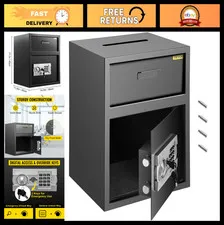 Digital Depository Safe 1.7 Cu Ft - Electronic Code Lock, Deposit Slot, 2 Keys -