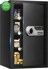 Fireproof Waterproof Safe 5.2 Cu Ft Digital Keypad Lock Steel Security Box