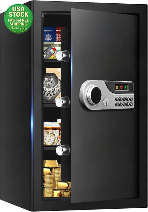 Fireproof Waterproof Safe 5.2 Cu Ft Digital Keypad Lock Steel Security Box