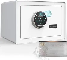 Goldenkey White Fingerprint Safe for Home, Biometric Security Safe Box with Touc