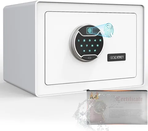 Goldenkey White Fingerprint Safe for Home, Biometric Security Safe Box with Touc