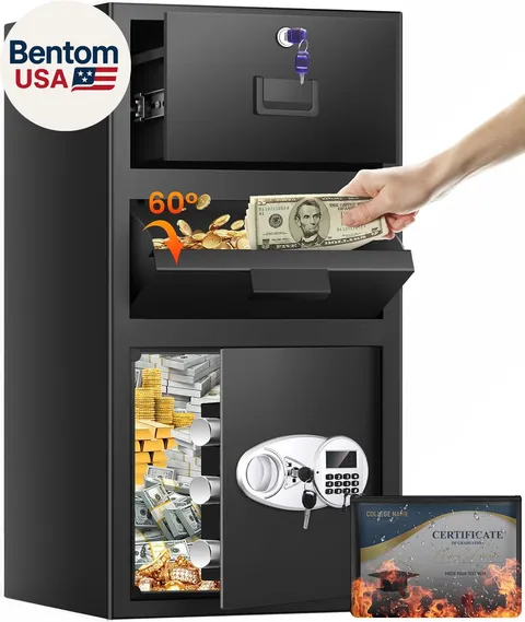 5.8 Cuft Large Depository Drop Safe for Business with Drawer, Anti-Theft Safe Bo