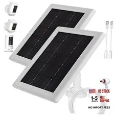 Ring Camera Solar Panel Charger,5W Solar Charger Compatible 2 Pack 5W White