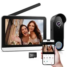 Wireless Doorbell Camera with Monitor Video Door Phone Intercom System 1080P ...