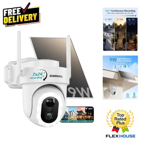 High-Definition Solar Security Camera - 24/7 Recording & Color Night Vision