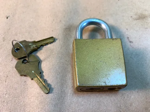 Pair - Corbin Padlock K 66 1" L x 0.25" D Shackle 1.4" Body Gold Bronze Finish