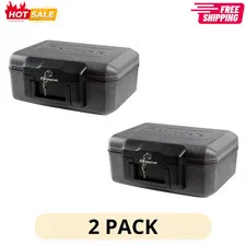 2 Pack SentrySafe 1200 Fire Resistant Safe Box with Key Lock 0.18 Cu Ft Black