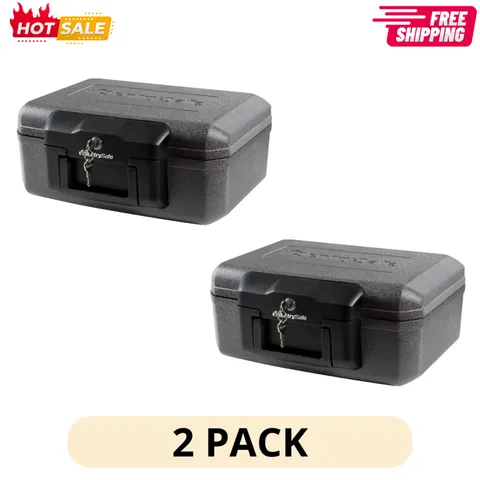 2 Pack SentrySafe 1200 Fire Resistant Safe Box with Key Lock 0.18 Cu Ft Black