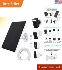 4W Solar Panel for WYZE Battery Cam Pro & EufyCam 2C - Adjustable & Waterproof