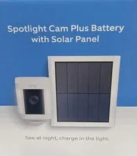Ring Spotlight/Security 📷 Cam & Wireless 🛜 Solar Panel Bundle in White. 