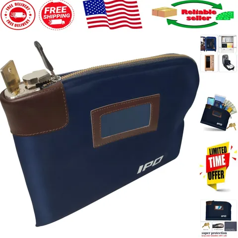 Versatile Waterproof Money Deposit Bag with Zipper - Secure & Spacious Design