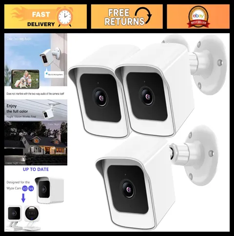 Weatherproof 360° Adjustable Wall Mount & Cover for Smart Home Camera - 3 Pack