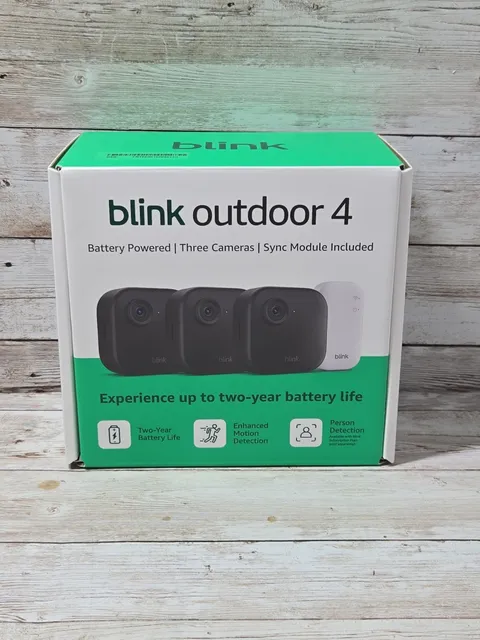 Blink Outdoor 4, (4th Gen 2025) Wireless 3 Camera Security System + Sync Module