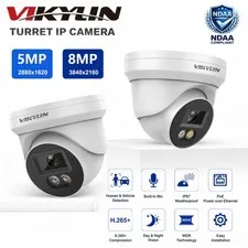 VIKYLIN 5MP 8MP PoE Security IP Camera Dual Light Color Motion Detection Outdoor